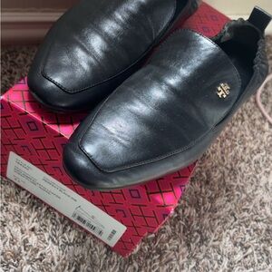 Tory Burch Black Leather Men's Slip-Ons